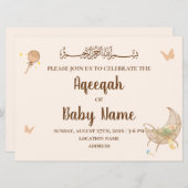Be-editbare Chique Neutrale Aqeeqah Uitnodigingska Kaart (Voorkant / Achterkant)
