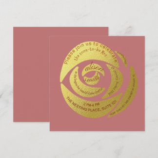 Be-editbare Moderne Stof Roze Bruid Wordt Feest Ui Kaart