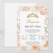 Be-editbare Quinceañera uitnodiging  (Voorkant / Achterkant)