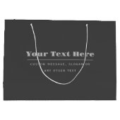 Be-editbare Retro-Modern Tekst Sjabloon | Donkergr Groot Cadeauzakje (Achterkant)