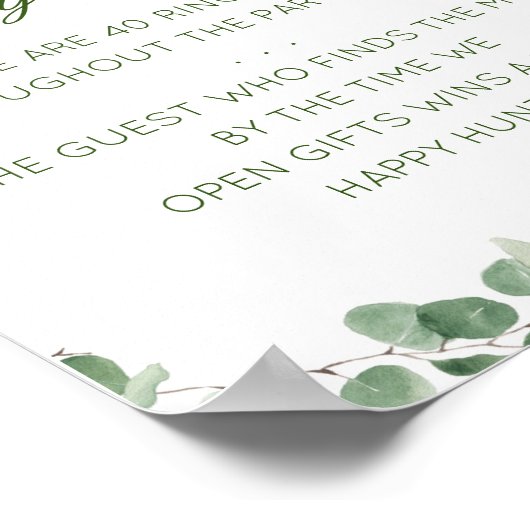 Be-editbare Ring Hunt Bruidsfeest Spel Poster (Hoek)