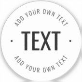 Be-editbare tekst & kleuren Transparante sticker (Voorkant)