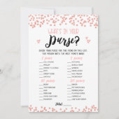 Be-editbare Wat zit er in je tas Bruids douche kaa Kaart (Voorkant)