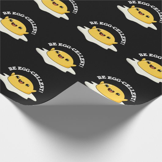 Be Egg cellent Funny Egg Pun Dark BG Cadeaupapier (Hoek)