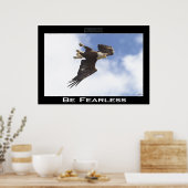 BE FEARLESS Bald Eagle Motivatie Photo Poster (Keuken)