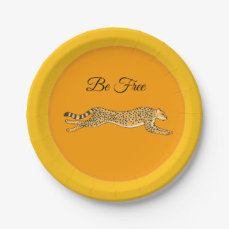 Be Free Running Cheetah Paper Plates Papieren Bordje