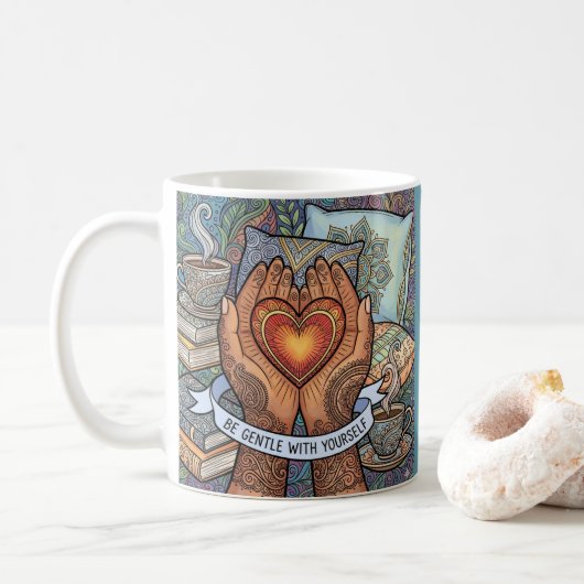 Be Gentle With Yourself Personalized Mug (Avec donut)