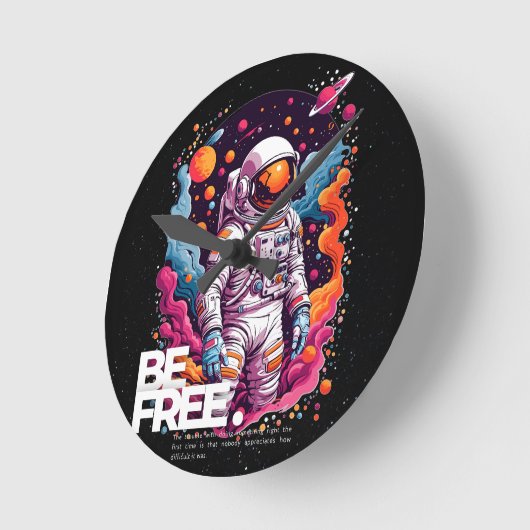 BE GRATIS Astronaut ontwerp Ronde Klok (Hoek)
