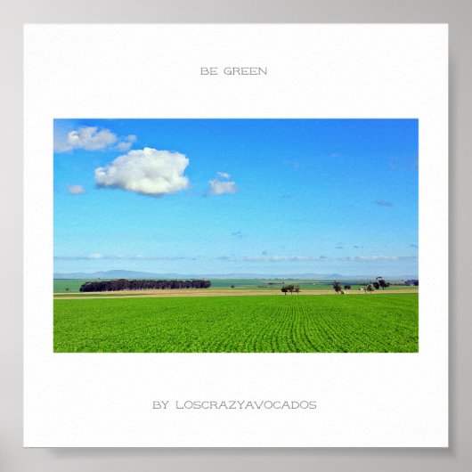 Be Green Vineyard Field Nature Paysage Poster (Devant)