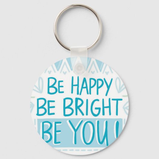 BE HAPPY 2,25-inch Basic Button Sleutelhanger (Voorkant)