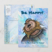 Be Happy briefkaart beroemd gemaakt door Mike Wint (Voorkant / Achterkant)