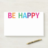 Be Happy Bright Meerkleurig 10 x 6 Post-it® Notes (Op bureau)
