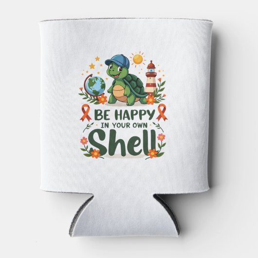 Be Happy In Your Own Shell Turtle Autism Awareness Blikjeskoeler (Voorkant)