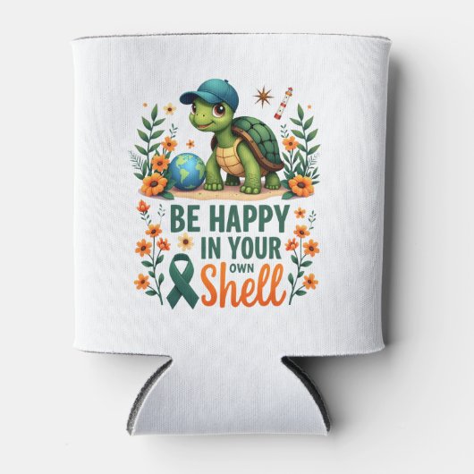 Be Happy In Your Own Shell Turtle Autism Awareness Blikjeskoeler (Voorkant)
