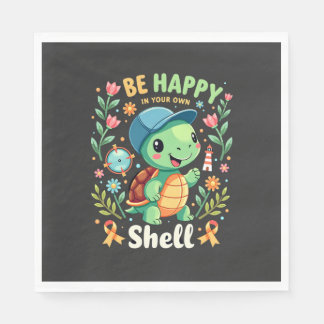 Be Happy In Your Own Shell Turtle Autism Awareness Servet