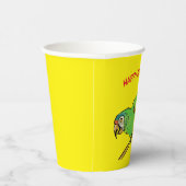 BE happy parrot Paper Cups Papieren Bekers (Rechts)