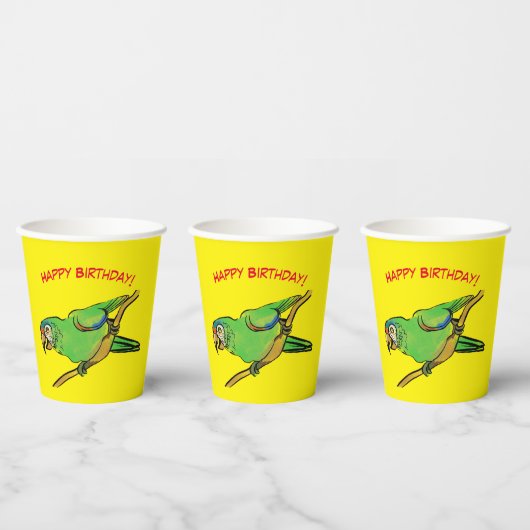 BE happy parrot Paper Cups Papieren Bekers (Multi)