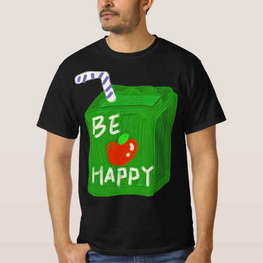 Be Happy With Apple Design T-shirts By Will Power (Devant)