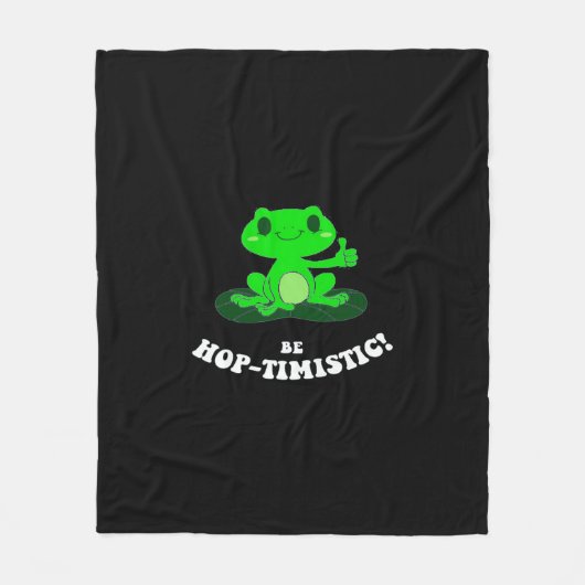Be HopTimistic | Funny Frog Lover | Kikkikker Fleece Deken (Voorkant)