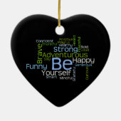 BE Inspirerend Word Cloud Keramisch Ornament (Achterkant)