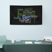 BE Inspirerend Word Cloud Spandoek (Beurs)
