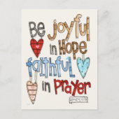 Be Joyful Primitive Font Illustrated Postcard Briefkaart (Voorkant)
