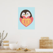 Be Kind - Adorable Poster de pingouin pour enfants (Cuisine)