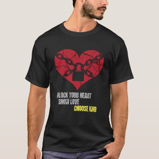 BE KIND ALWAYS Chained Heart SPREAD KINDNESS T-shirt (Voorkant)