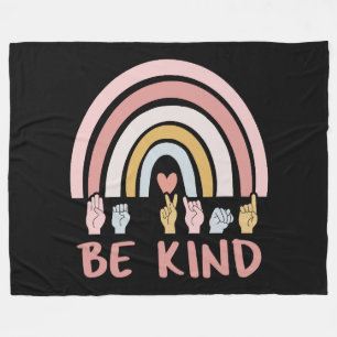 Be Kind ASL III - Amerikaanse Gebarentaal Fleece Deken