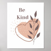 Be Kind Boho Abstracte Vormen Muur Kunst Quote Poster (Voorkant)