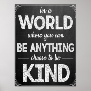 Be Kind Chalkboard Poster