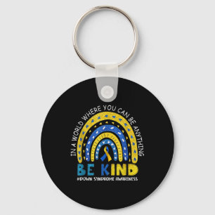 Be Kind Down Syndroom Bewustzijn Regenboog Mannen Sleutelhanger
