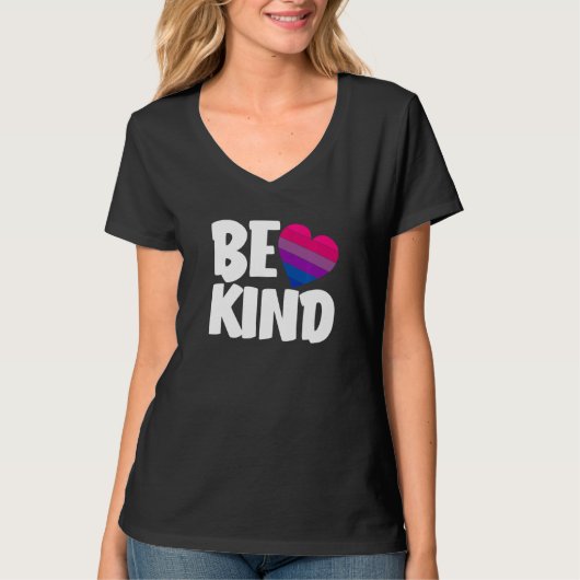 Be Kind Funny Bi Pride Flag Bisexual Premium T-shirt (Voorkant)
