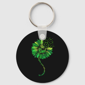 Be Kind Green Ribbon Sunflower Mental Health Aware Sleutelhanger
