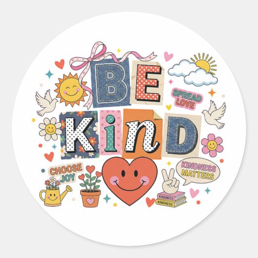 Be Kind - Kindness Matters Ronde Sticker (Voorkant)