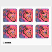  Be Kind Leuk Roze Vriendelijkheid Inspirerend Vierkante Sticker (Vel)