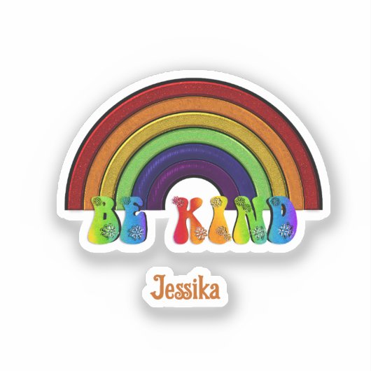 Be Kind LGBTQ Rainbow Positivity Sticker (Voorkant)