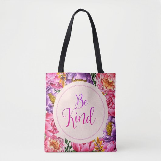 Be Kind Pink Peony Sac fourre-tout (Devant)