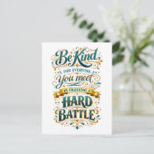 "Be Kind" Postcard Briefkaart (Staand voorkant)