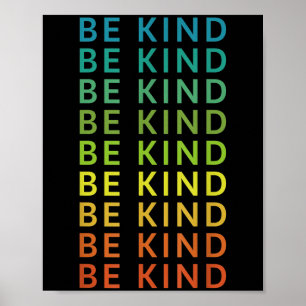 Be Kind Rainbow Inspirerend Graphic Happy Positi Poster