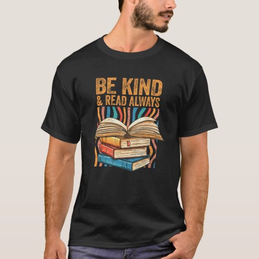 Be Kind Read Always Bookish Introvert Librarian Bo T-shirt (Voorkant)