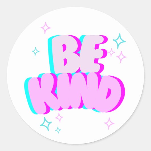 “Be Kind” Round Sticker (Voorkant)