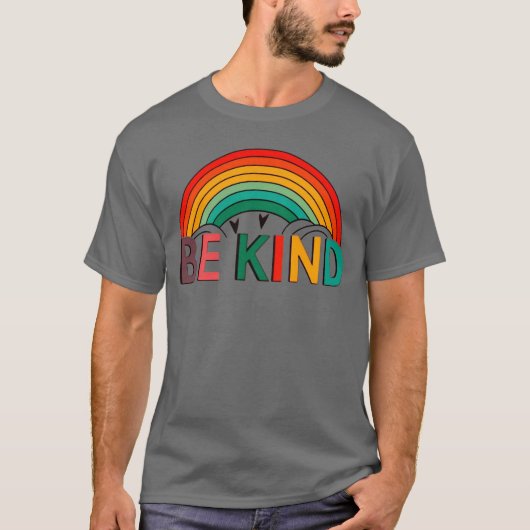 Be Kind T-Shirt Design | Pastel Colours Arc-en-cie (Devant)