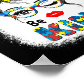 Be Kind t-shirts for Women Autism Awareness Messy Poster (Hoek)