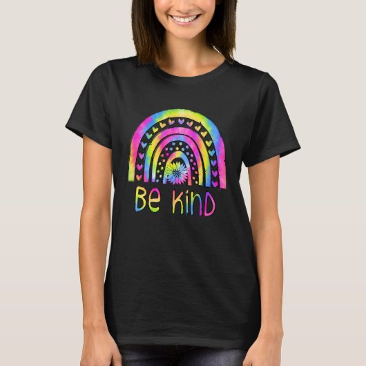 Be Kind Tie Dye Rainbow Choose Kindness Autism Awa T-shirt (Voorkant)