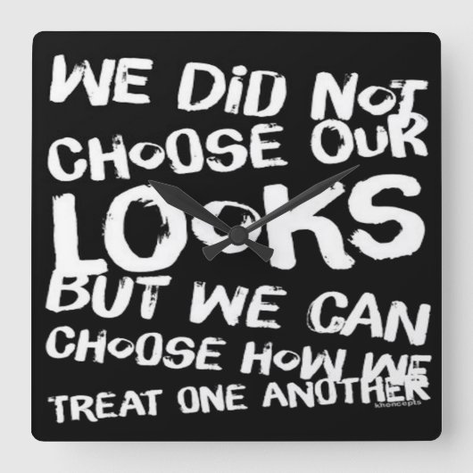 Be Kind to Each Other Vierkante Klok (Voorkant)