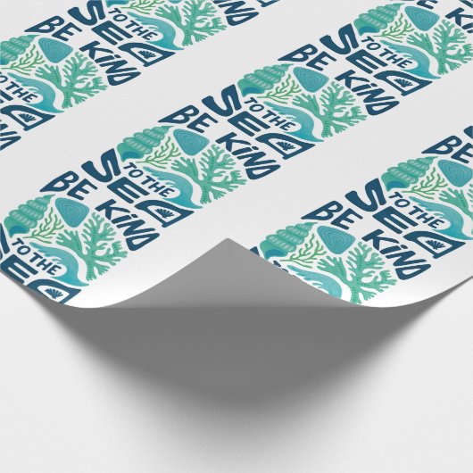 Be Kind to the Sea – Ocean Conservation Eco Design Cadeaupapier (Hoek)