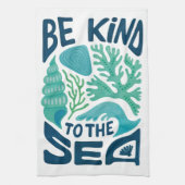Be Kind to the Sea – Ocean Conservation Eco Design Theedoek (Verticaal)