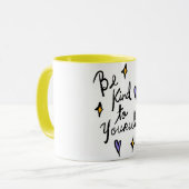 Be Kind to Yourself Motivational Quote Coffee Mug Mok (Voorkant links)