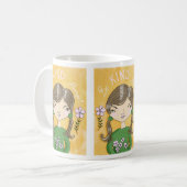 Be Kind - Whimsical Girl and Flowers Mug (Devant gauche)